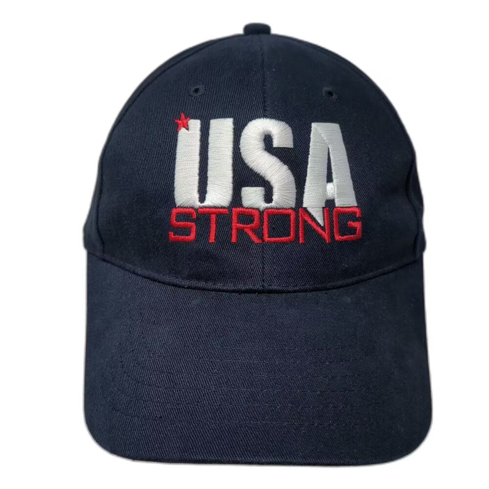 hg USA Strong Embroidered Blue Baseball Cap Adjustable One Size Strapback Hat
